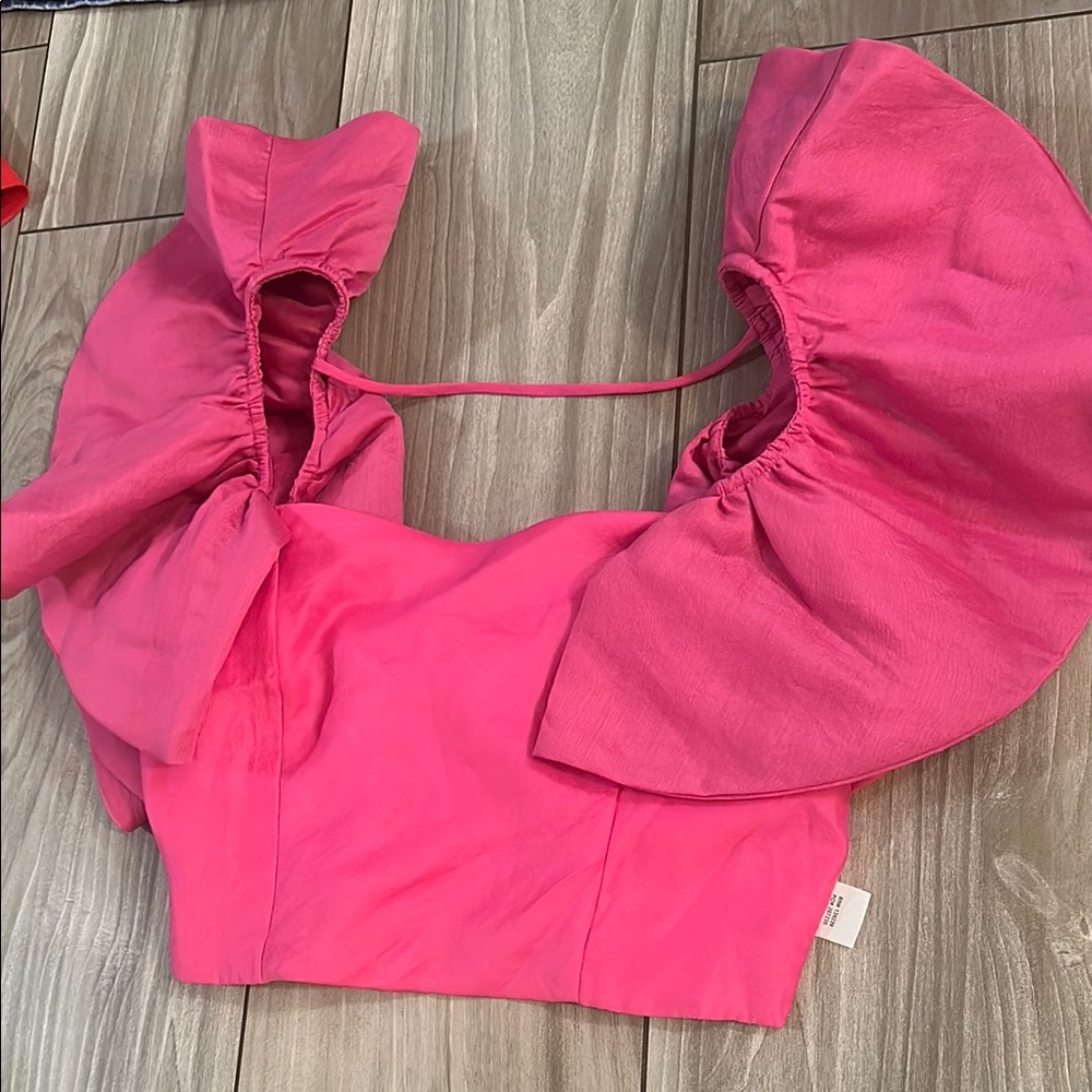 Elegant Pink Puff Sleeve Top